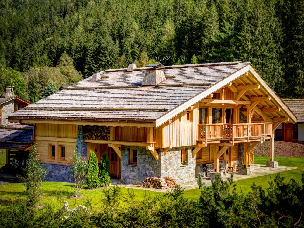 Magnifique construction chalet bois Chamonix, structure poteau poutre, chalet sur mesure