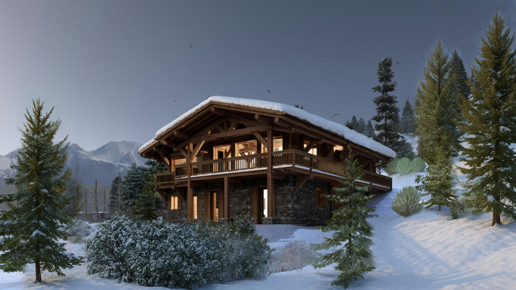Pers 3D chalet poteau poutre